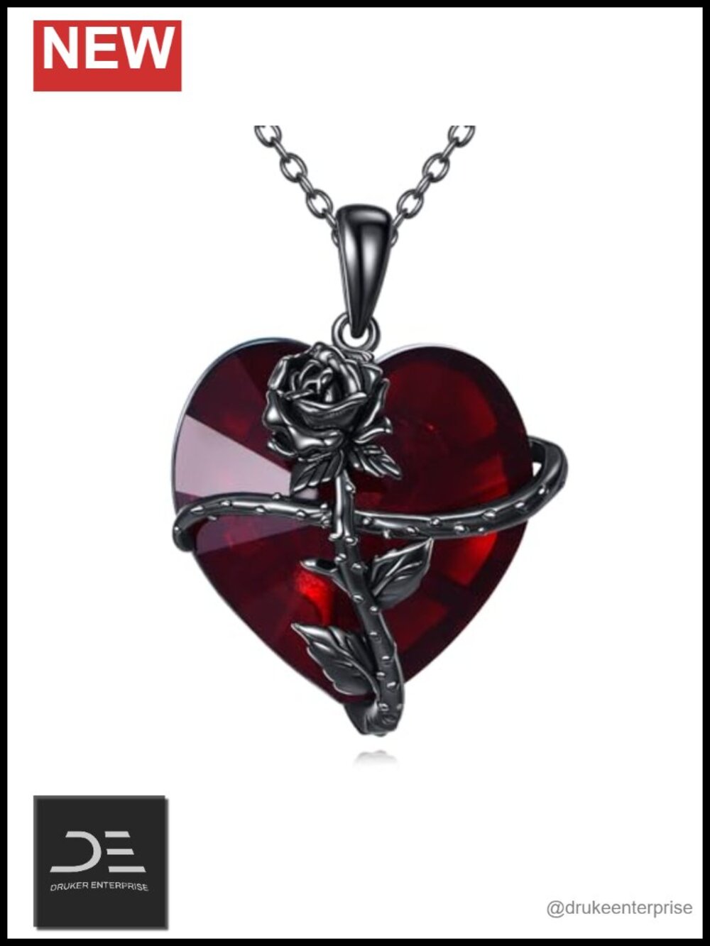 Sterling Silver Crystal Heart Urn Pendant Necklace Remembrance